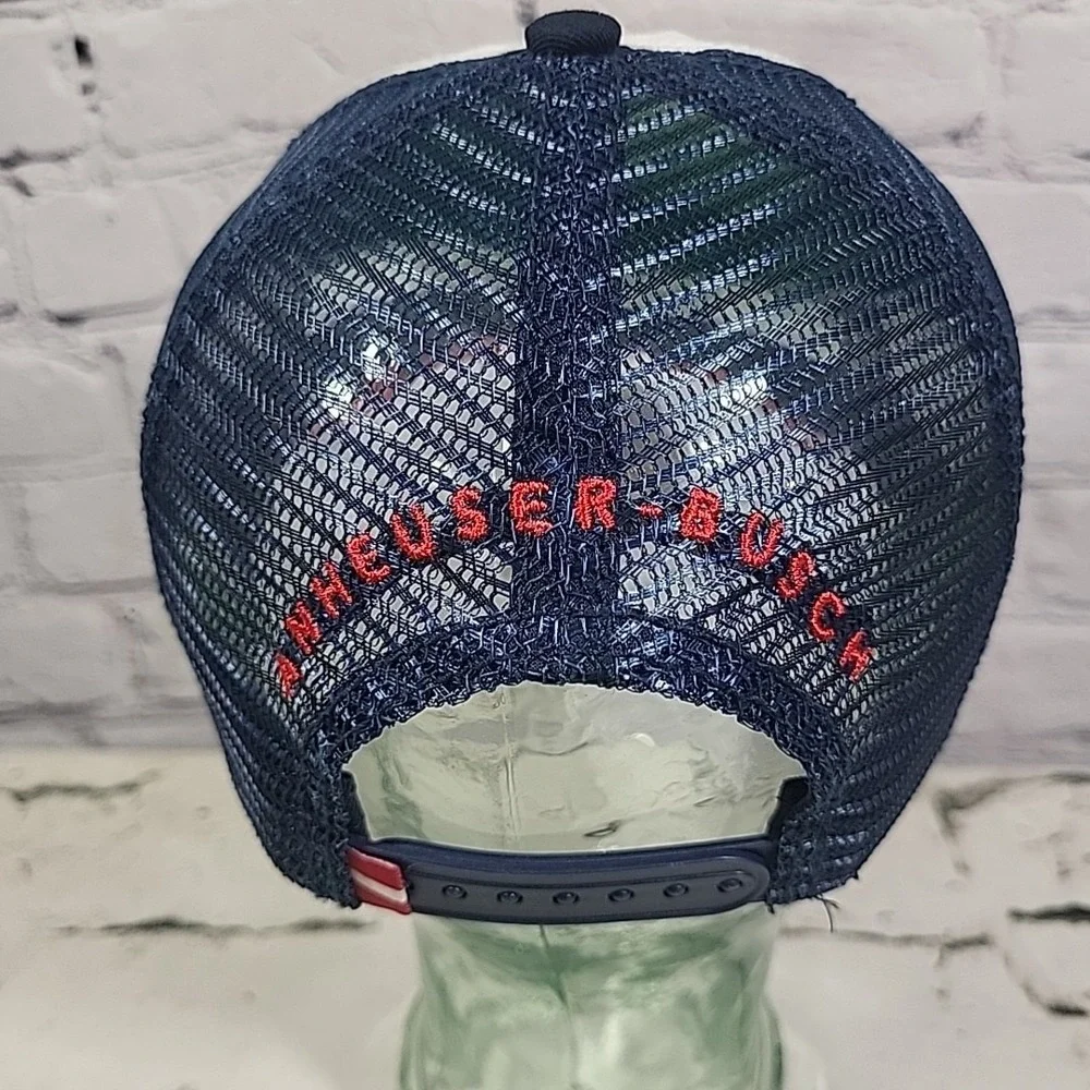 Budweiser King Of Beers Hat Mens OSFA‎ Distressed Snapback Advertising Ball Cap